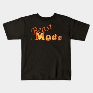 Beast Mode Font in orange Kids T-Shirt